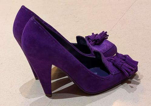 Pumps van paarse suède YSL, Kleding | Dames, Schoenen, Gedragen, Pumps, Ophalen of Verzenden