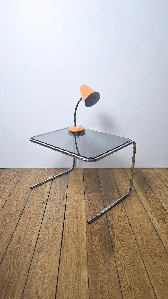 Table d’appoint vintage - chrome et verre - années 1970, Collections, Rétro, Maison et Meubles, Enlèvement ou Envoi