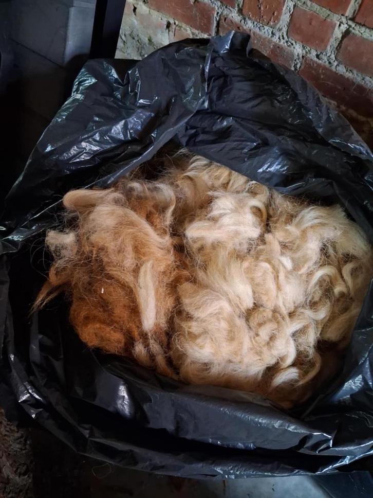 Alpaca/schapenwol om te spinnen, Hobby en Vrije tijd, Spinnewielen en Spinnen, Zo goed als nieuw, Spinwol, Ophalen