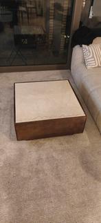 Marmer salon tafel met hazelhout kleur, Huis en Inrichting, Ophalen of Verzenden, Zo goed als nieuw