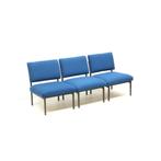 Vintage design blauwe bank / 3x fauteuils midcentury '60 '70, Verzenden