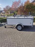 Bagage aanhangwagen ongeremd met 3 Thule fietsdragers, Ophalen, Zo goed als nieuw