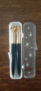 Vintage 1950's hond-en kattepenneset in originele etui, Verzamelen, Ophalen of Verzenden, Zo goed als nieuw