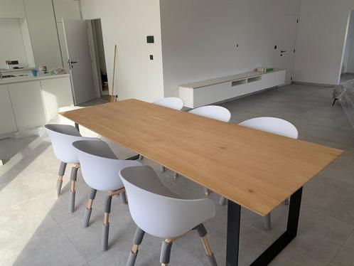 moderne eiken tafel 2m60(juntoo), Huis en Inrichting, Tafels | Eettafels, Zo goed als nieuw, 100 tot 150 cm, 200 cm of meer, Vijf personen of meer