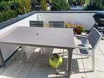 Stevige tuintafel met stoelen, Tuin en Terras, Tuintafels, Ophalen, Gebruikt, Rechthoekig, Aluminium