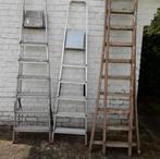 Grande double échelle en bois, Doe-het-zelf en Bouw, Ladders en Trappen, 2 tot 4 meter, Ladder, Gebruikt, Opvouwbaar of Inschuifbaar