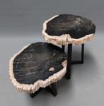 Table basse en fossile, table basse en bois pétrifié., Collections, Fossile, Enlèvement ou Envoi