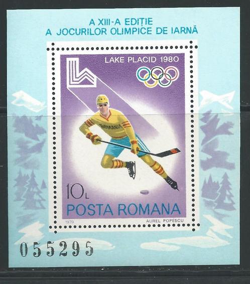 Roumanie Jeux Olympiques Lake Placid 1980 Neufs**  BF140, Postzegels en Munten, Postzegels | Thematische zegels, Postfris, Sport