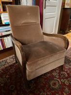 Vintage zetel in velours, Gebruikt, Ophalen