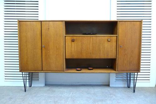 Mooie vintage highboard midcentury retro buffet wand kast, Huis en Inrichting, Kasten | Buffetkasten, Gebruikt, 100 tot 150 cm