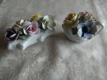 porceleinen bloemen, Antiek en Kunst, Antiek | Keramiek en Aardewerk, Ophalen of Verzenden