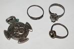 lot 4 zilveren hanger ring 800 935 900 15 g, Handtassen en Accessoires, Ringen, Ophalen of Verzenden, Gebruikt, Zilver, Zilver