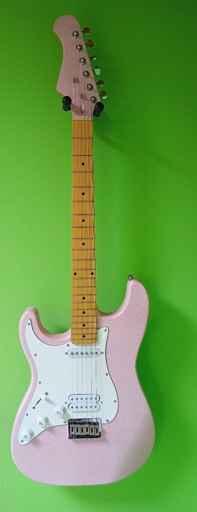 Opgewaardeerde LINKSHANDIGE elektrische gitaar ROZE GLITTER, Muziek en Instrumenten, Snaarinstrumenten | Gitaren | Elektrisch