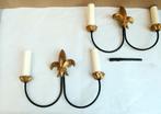 2 Franse Fleur de Lys wandlampen degelijke kwaliteit, Ophalen of Verzenden, Zo goed als nieuw, Metaal