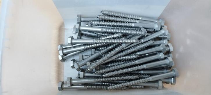 Inox houtdraadbout M8x100 mm (50 Stuks), Doe-het-zelf en Bouw, IJzerwaren en Bevestigingsmiddelen, Nieuw, Bouten of Moeren, Inox