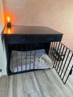 Houten zwarte hondenbench, Dieren en Toebehoren, Ophalen, Zo goed als nieuw