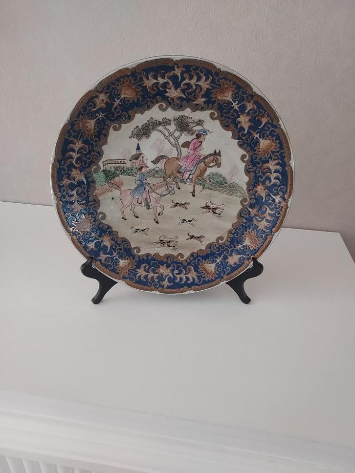 hand painted sierbord 35 cm, Antiek en Kunst, Antiek | Keramiek en Aardewerk, Ophalen of Verzenden
