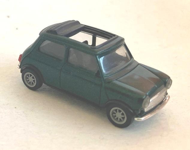 Mini Cooper groen met softtop Herpa., Hobby en Vrije tijd, Modelauto's | 1:87, Gebruikt, Auto, Herpa, Ophalen of Verzenden