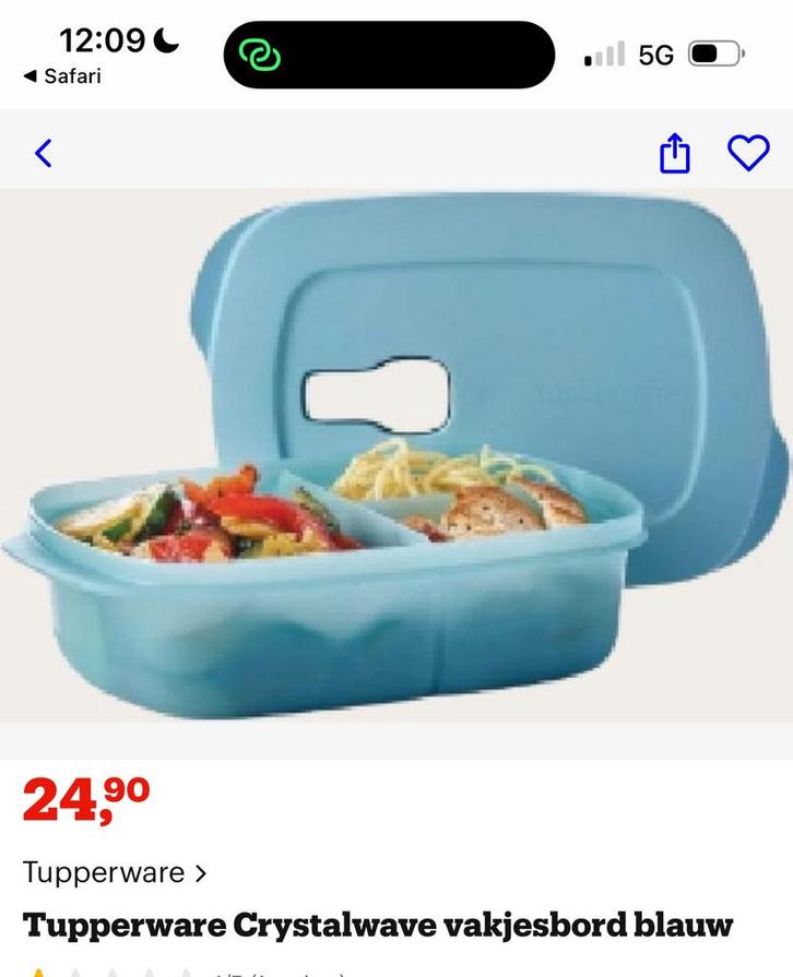 Tupperware bakjes met ventiel – set van 2, Huis en Inrichting, Keuken | Tupperware, Zo goed als nieuw, Bak of Kom, Blauw, Ophalen