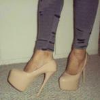 Gratis verzenden sexy nude fuif party plateau hakken mt 37, Overige kleuren, Verzenden, Zo goed als nieuw, Schoenen met hoge hakken