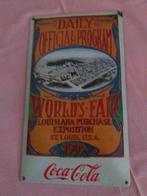 Emaille bord - Coca-cola - Wereldtentoonstelling 1904, Verzamelen, Ophalen of Verzenden, Gebruikt, Reclamebord