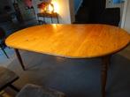 Ronde grenen tafel met 3 verlengstukken, Ophalen, Gebruikt, 100 tot 150 cm, 200 cm of meer