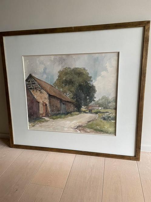 Aquarel van J. Batenburg (Grimbergen), Antiek en Kunst, Kunst | Schilderijen | Klassiek, Ophalen