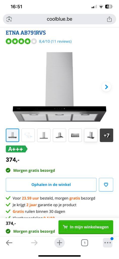Nieuw ETNA AB791RVS, Elektronische apparatuur, Afzuigkappen, Nieuw, Ophalen