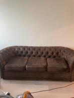 Chesterfield suede 3 zit, Huis en Inrichting, Ophalen, Zo goed als nieuw
