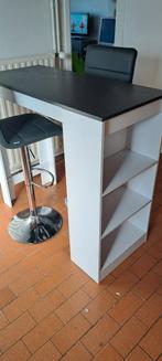 Bartafel + 2 barstoelen wit/antraciet, Huis en Inrichting, Barren, Ophalen, Zo goed als nieuw