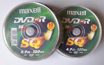 2 X 10 MAXELL DVD-R 4.7GB + 1X10 TDK DVD+RW/IN GESLOTEN VERP disponible aux enchères