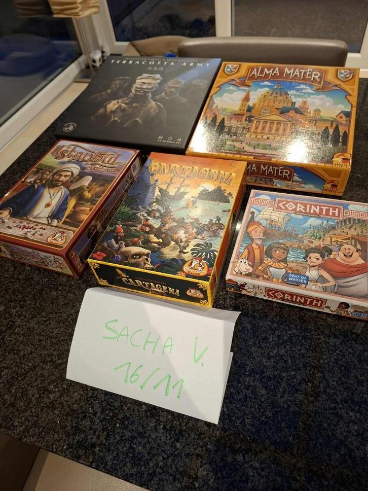 Alma Mater; Istanbul; Cartagena; Corinth; Terracotta Army, Hobby en Vrije tijd, Gezelschapsspellen | Bordspellen, Zo goed als nieuw