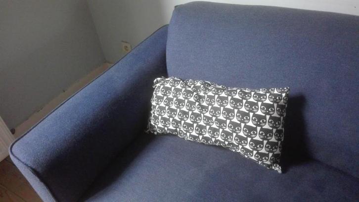 Moderne zitbank, Huis en Inrichting, Zetels | Zetels en Chaises Longues, Gebruikt, Vierpersoons of meer, Metaal, Stof, Ophalen