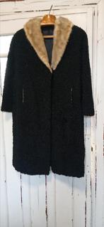manteau en astrakan avec col en vison taille L., Enlèvement ou Envoi