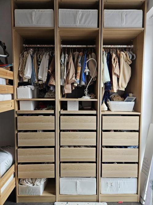Grote set IKEA PAX garderobekasten – 8 stuks – verlichting, Huis en Inrichting, Kasten | Kleerkasten, Gebruikt, 200 cm of meer