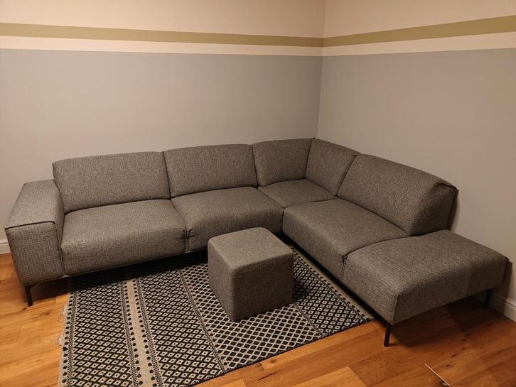 Montel Soul hoekzetel  + poef, Huis en Inrichting, Zetels | Complete zithoeken, Zo goed als nieuw, Stof, Ophalen