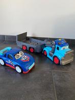 Trekker en aanhang met auto Dickie toys, Ophalen, Zo goed als nieuw
