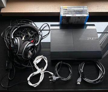 Playstation 3 + Headset & games beschikbaar voor biedingen