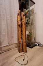 Unieke staande lamp uit houten balk (zwaar!), Enlèvement