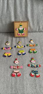 Houten Inlegpuzzel emotieclowns, Ophalen of Verzenden, Gebruikt