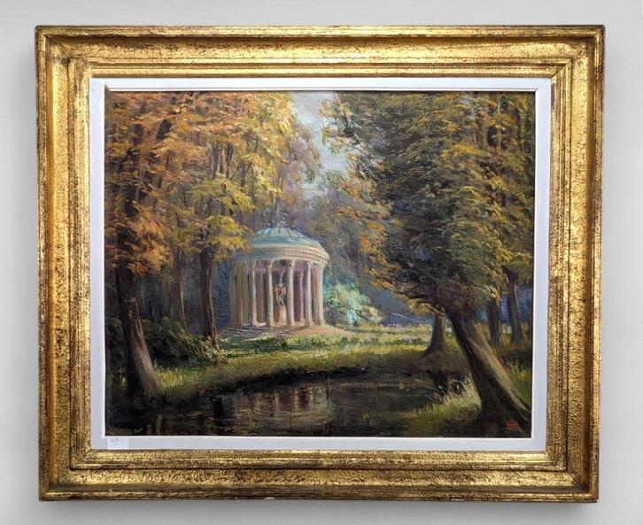 Antiek schilderij op doek, gesigneerd, Antiek en Kunst, Kunst | Schilderijen | Klassiek, Ophalen of Verzenden