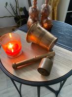 Ensemble bronze vintage : mortier pilon 10 cm +poids 500g HM, Enlèvement ou Envoi, Comme neuf, Rond, Autres matériaux