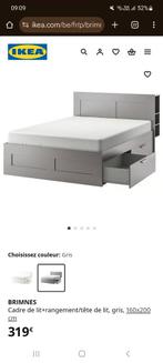 CADRE DE LIT 160X200 AVEC TIROIRS DE RANGEMENTS, Maison & Meubles, Chambre à coucher | Lits, Enlèvement ou Envoi, Utilisé, 80 cm