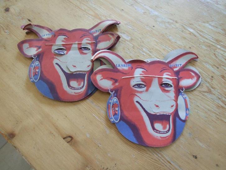 19 originele jaren '50 la vache qui rit maskertjes, Verzamelen, Merken en Reclamevoorwerpen, Zo goed als nieuw, Gebruiksvoorwerp