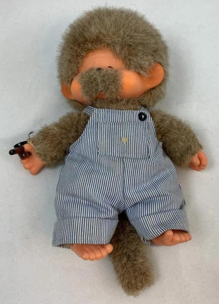 Monchhichi Sekiguchi opa grootvader aap knuffel vintage 22cm, Kinderen en Baby's, Speelgoed | Knuffels en Pluche, Zo goed als nieuw