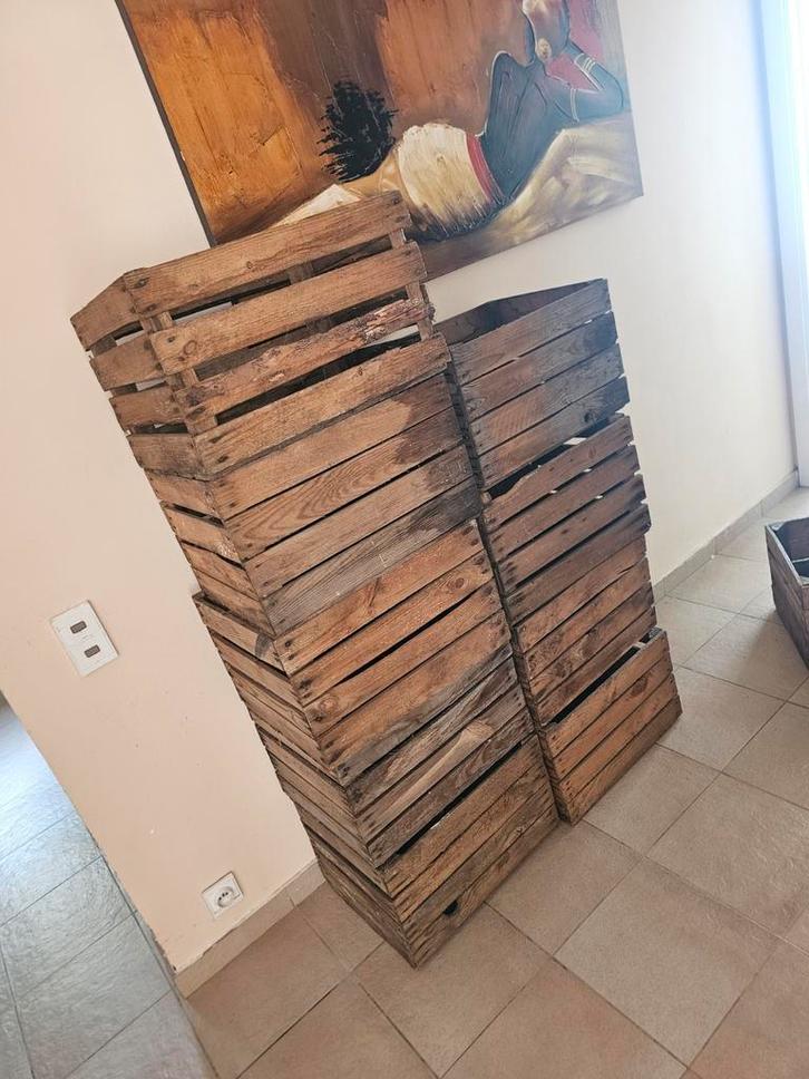 Pude antieke veilingkisten / fruitkisten / houten kratten, Huis en Inrichting, Woonaccessoires | Kisten, Gebruikt, Ophalen