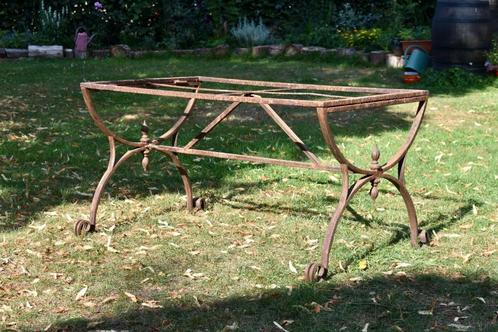 gietijzeren franse tuintafel onderstel antiek, Tuin en Terras, Tuintafels, Zo goed als nieuw, Rechthoekig, Overige materialen