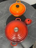 Le creuset gietijzeren potten, Huis en Inrichting, Keuken | Potten en Pannen, Ophalen, Gebruikt, Gietijzer, Koekenpan of Braadpan