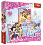 Disney Princess 3 in 1 Puzzel - 20/36/50 stukjes - Trefl, Ophalen of Verzenden, 10 tot 50 stukjes, Nieuw, 2 tot 4 jaar