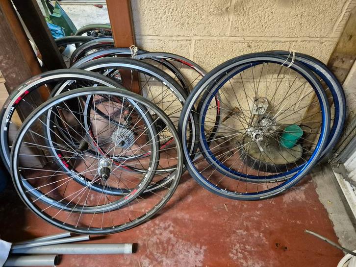 Koersfiets wielen te koop ., Fietsen en Brommers, Fietsonderdelen, Gebruikt, Racefiets, Band, Ophalen